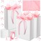 24 Pack Large Coquette Bow Gift Bags with Handles Kraft Paper Bow Party Favors Bags with Ribbon Tissue Paper for Birthday Baby Shower Wedding Party Supplies, 10.5 x 8 x 4.25 Inch (Pink)